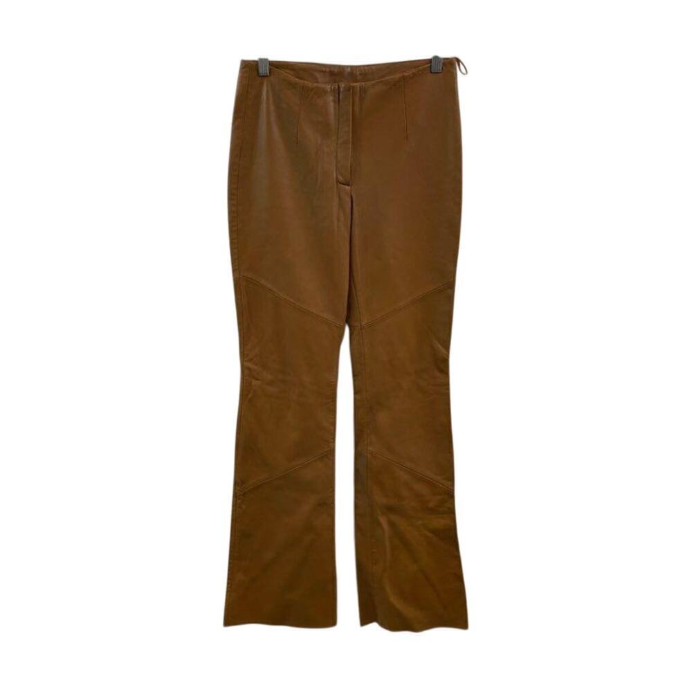 Wilsons Leather Bootcut Pants Light Brown Sz 4 Vintage